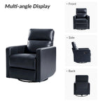 Fauteuil inclinable pivotant et à bascule en cuir véritable moderne