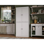 Garde-manger 100 % en bois massif avec portes givrées, vitrées transparentes ou pleines et étagères réglables