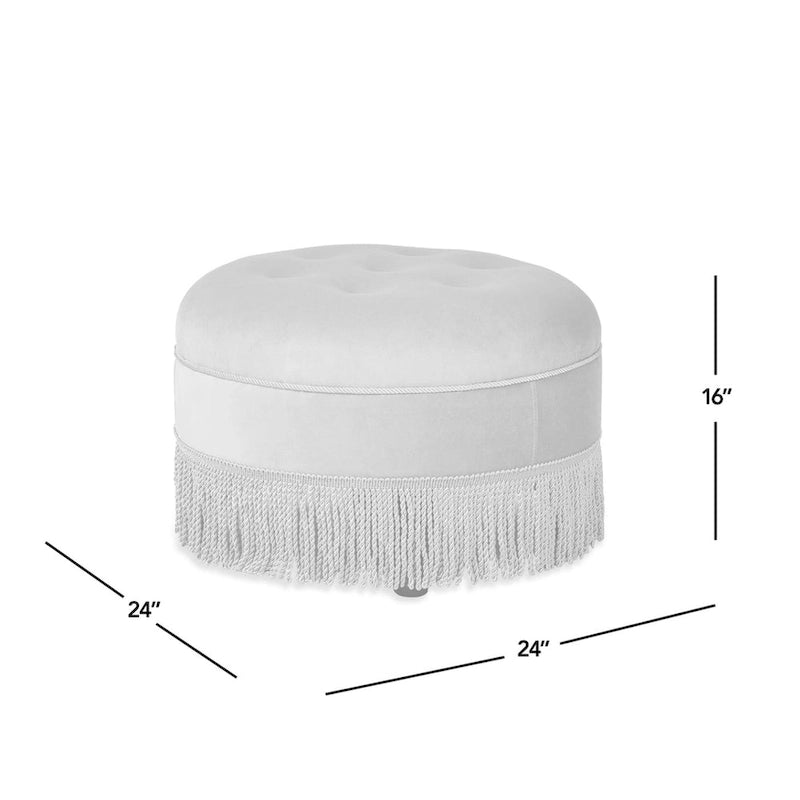 Ottoman rond d'appoint capitonné