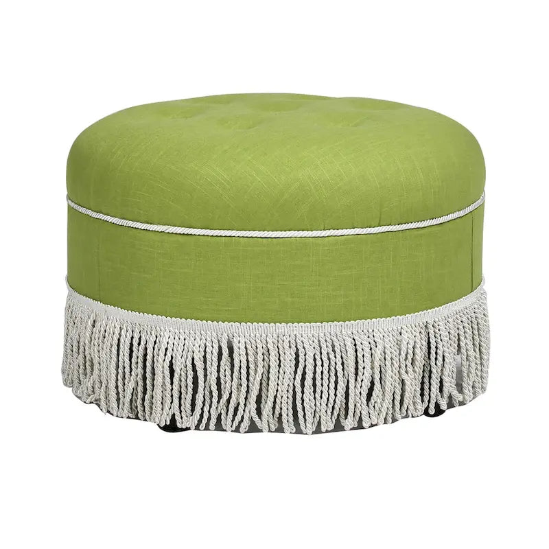 Ottoman rond d'appoint capitonné