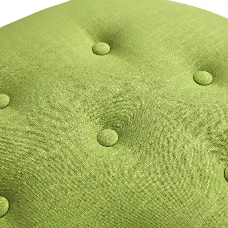 Ottoman rond d'appoint capitonné