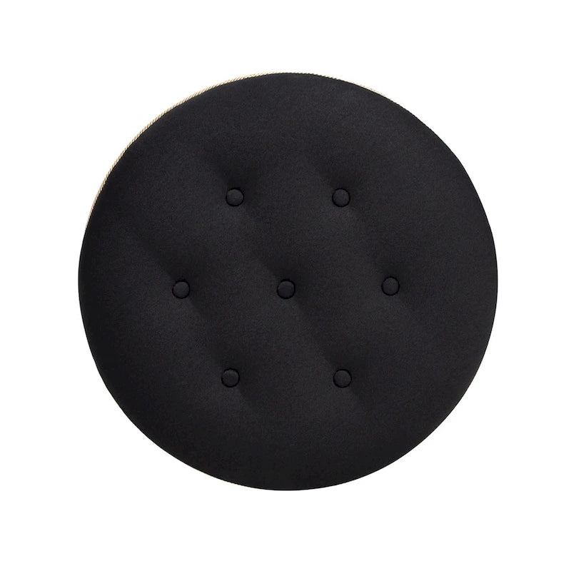 Ottoman rond d'appoint capitonné