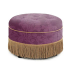 Ottoman rond d'appoint capitonné