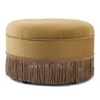 Ottoman rond d'appoint capitonné