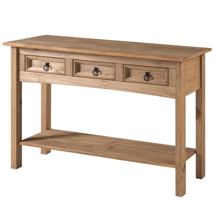Console de table en bois 3 tiroirs Corona