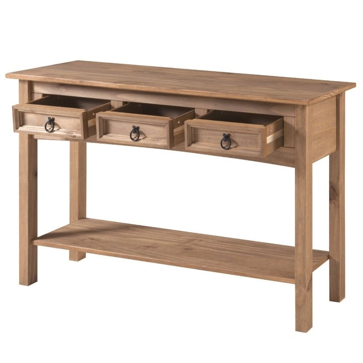 Console de table en bois 3 tiroirs Corona