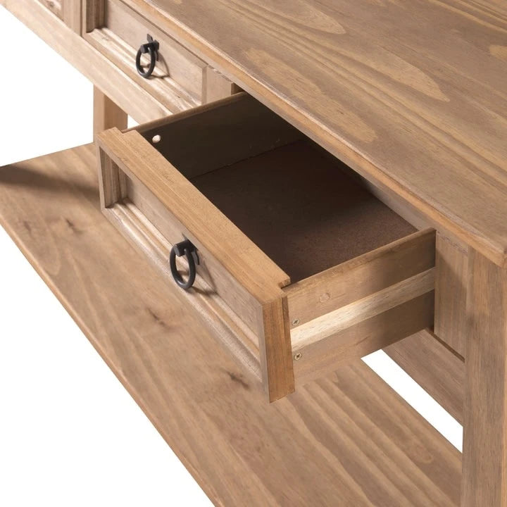 Console de table en bois 3 tiroirs Corona