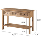 Console de table en bois 3 tiroirs Corona