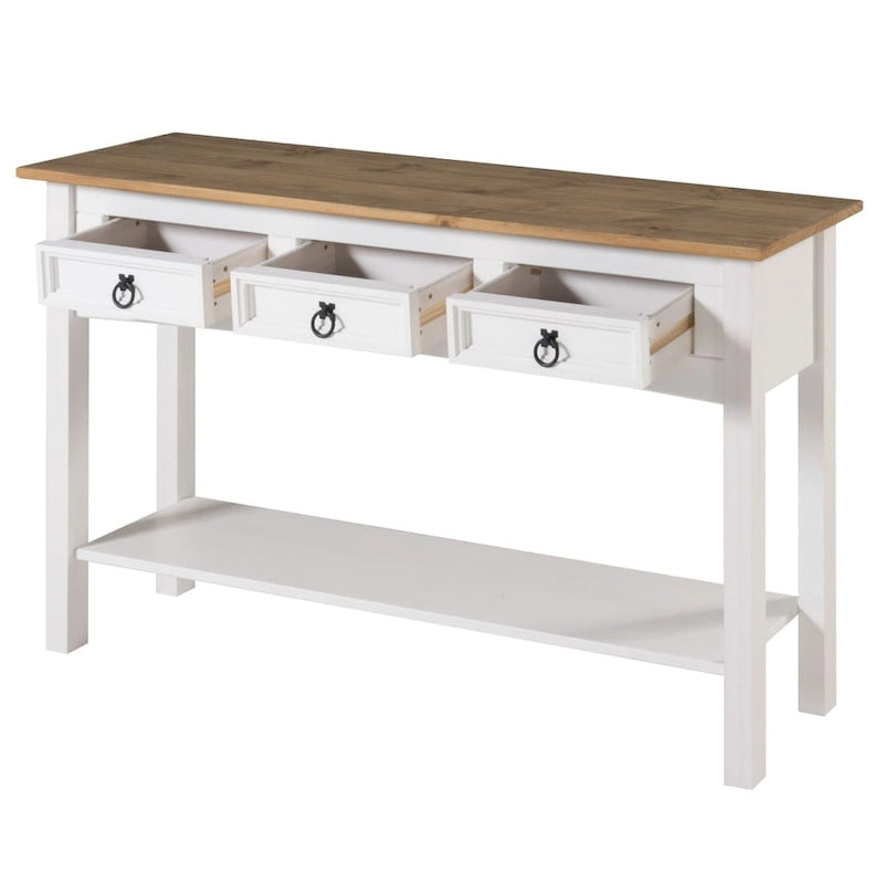 Console de table en bois 3 tiroirs Corona