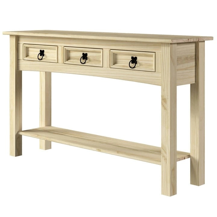 Console de table en bois 3 tiroirs Corona