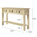 Console de table en bois 3 tiroirs Corona