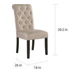 Chaise de salle à manger capitonnée en bois massif