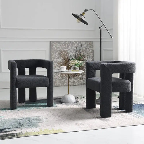 Fauteuil rembourré en bouclette, 24 po de large