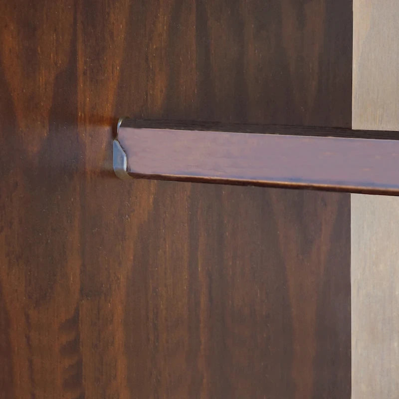 Armoire à 4 portes Kyle en bois massif 100 % avec portes en bois massif ou miroirs