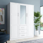 Armoire à vêtements avec portes en bois massif ou portes miroir