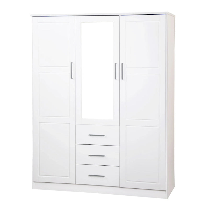 Armoire à vêtements avec portes en bois massif ou portes miroir