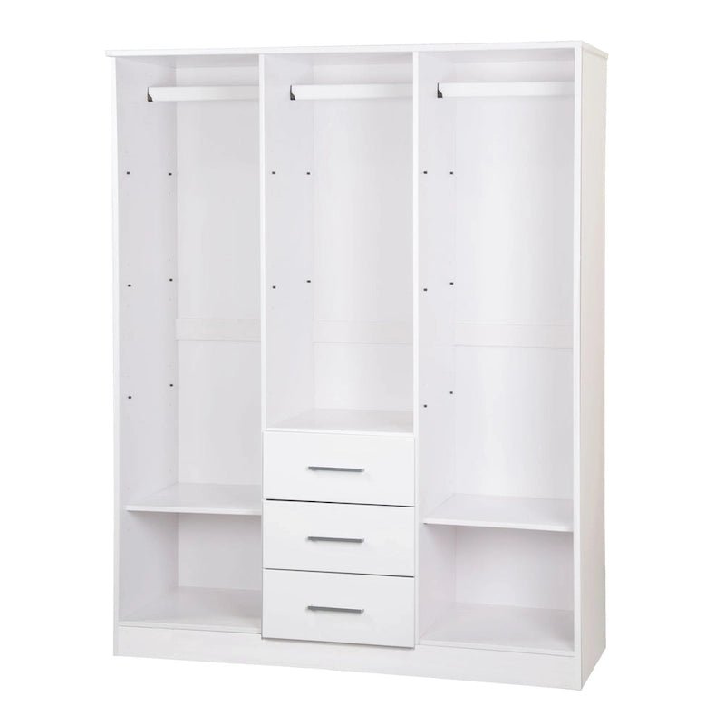 Armoire à vêtements avec portes en bois massif ou portes miroir