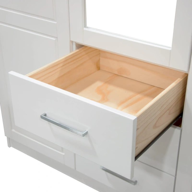 Armoire à vêtements avec portes en bois massif ou portes miroir