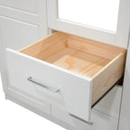Armoire à vêtements avec portes en bois massif ou portes miroir