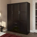 Armoire à vêtements avec portes en bois massif ou portes miroir