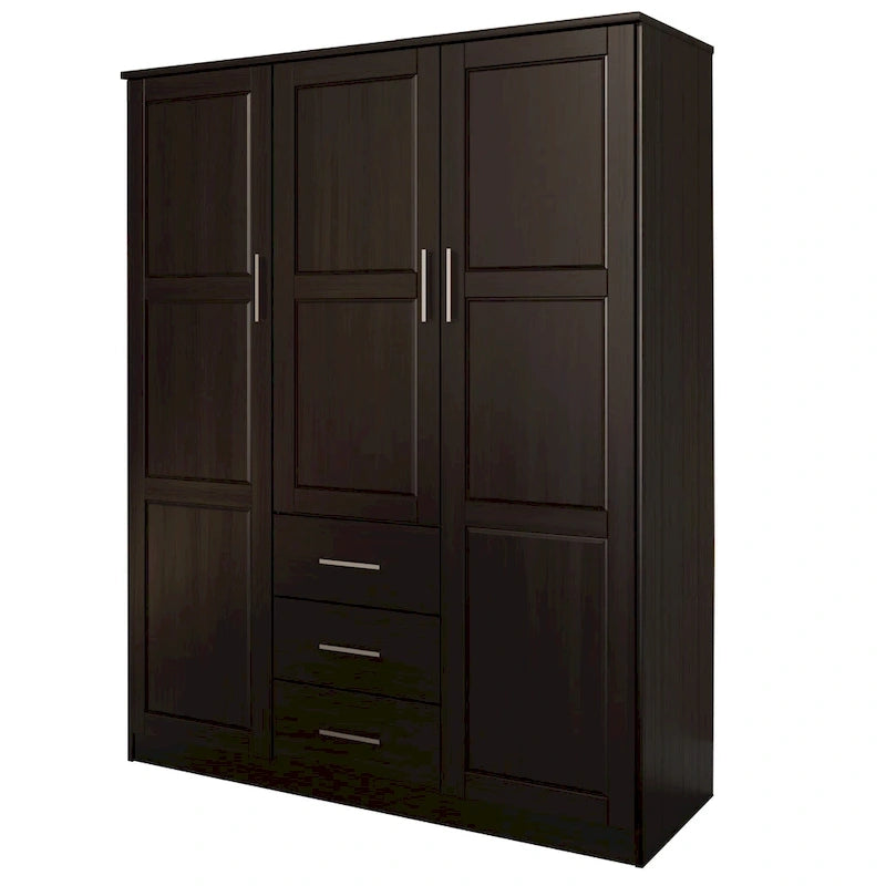 Armoire à vêtements avec portes en bois massif ou portes miroir