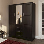 Armoire à vêtements avec portes en bois massif ou portes miroir