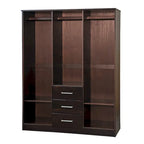 Armoire à vêtements avec portes en bois massif ou portes miroir