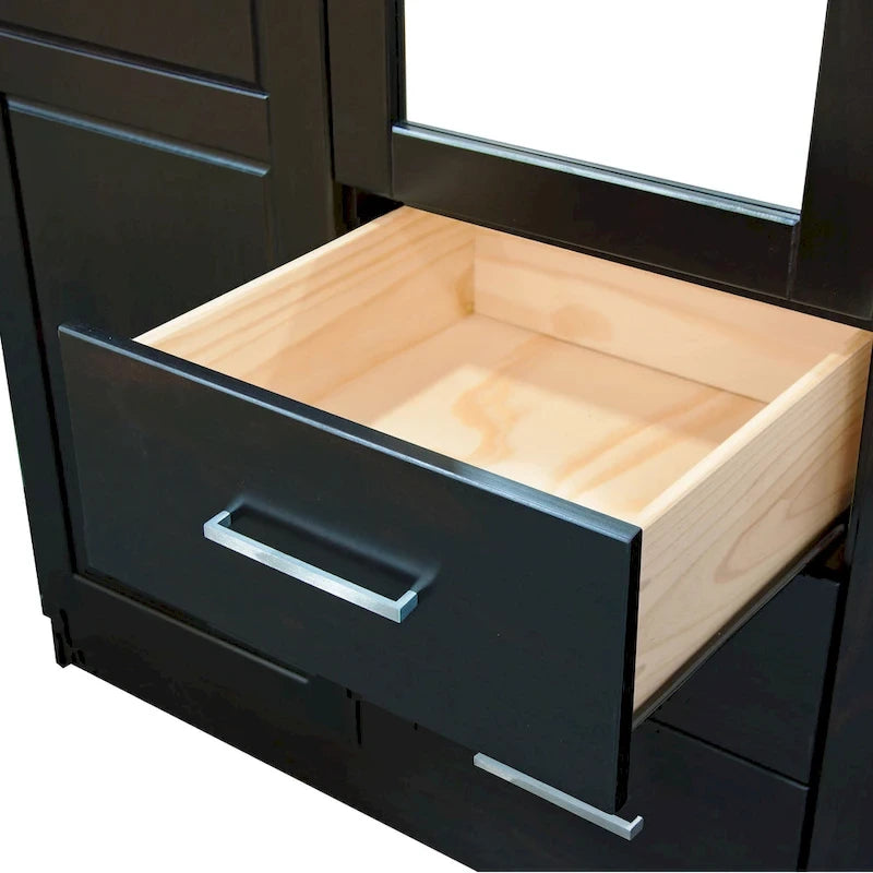 Armoire à vêtements avec portes en bois massif ou portes miroir