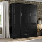 Armoire à vêtements avec portes en bois massif ou portes miroir