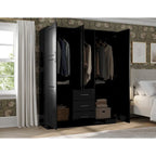 Armoire à vêtements avec portes en bois massif ou portes miroir