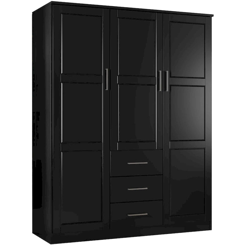 Armoire à vêtements avec portes en bois massif ou portes miroir