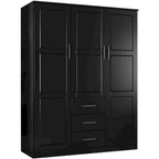 Armoire à vêtements avec portes en bois massif ou portes miroir