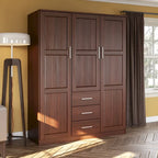 Armoire à vêtements avec portes en bois massif ou portes miroir