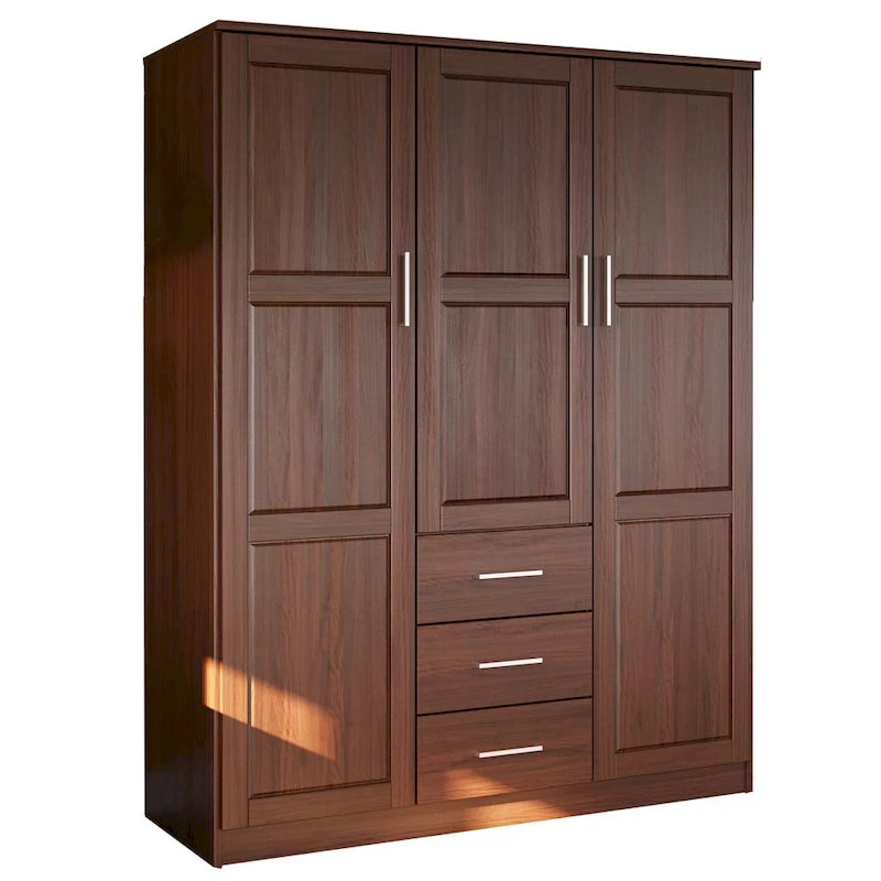 Armoire à vêtements avec portes en bois massif ou portes miroir