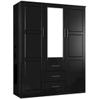 Armoire à vêtements avec portes en bois massif ou portes miroir