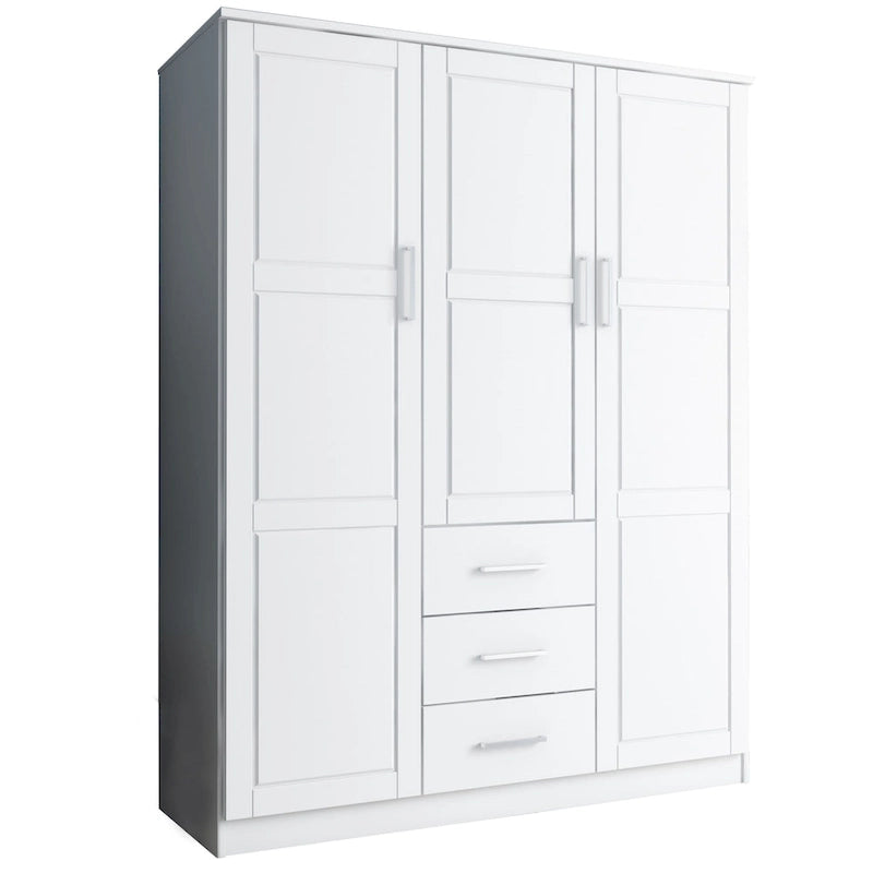 Armoire à vêtements avec portes en bois massif ou portes miroir