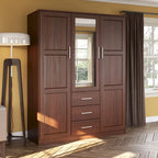 Armoire à vêtements avec portes en bois massif ou portes miroir