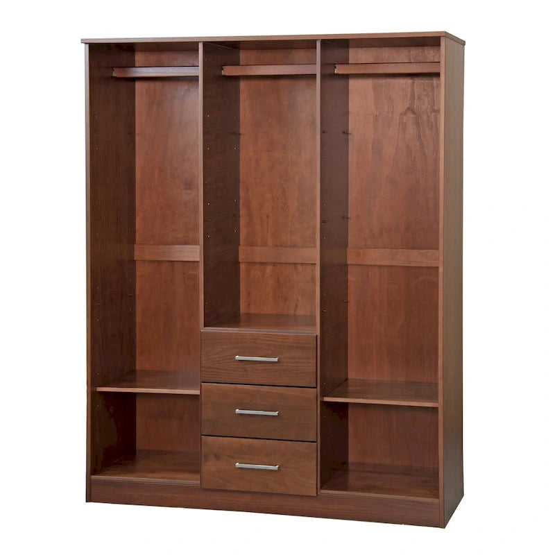 Armoire à vêtements avec portes en bois massif ou portes miroir