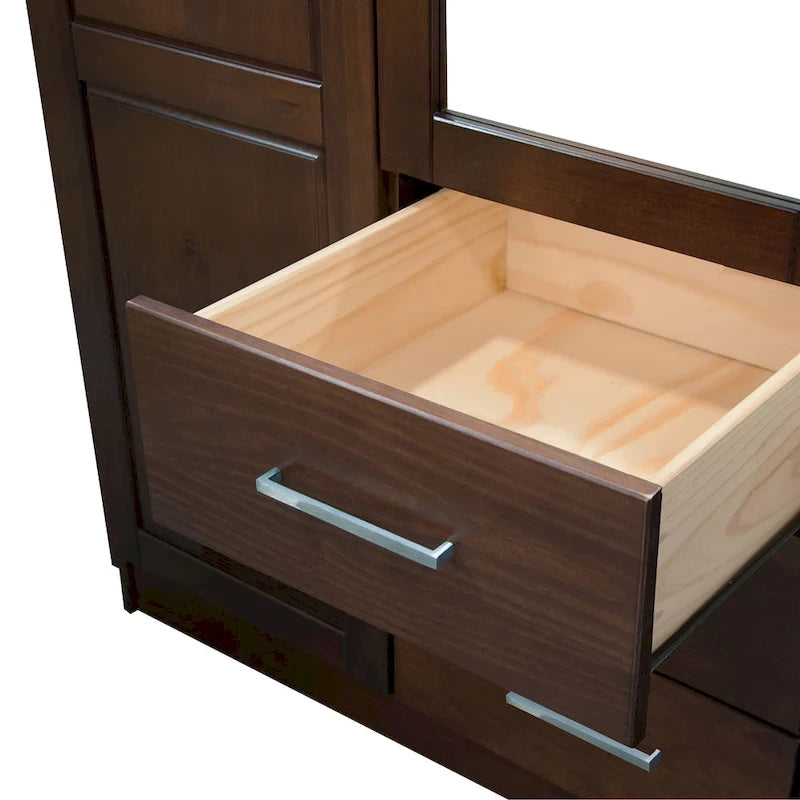 Armoire à vêtements avec portes en bois massif ou portes miroir