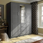 Armoire à vêtements avec portes en bois massif ou portes miroir