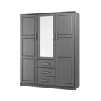 Armoire à vêtements avec portes en bois massif ou portes miroir