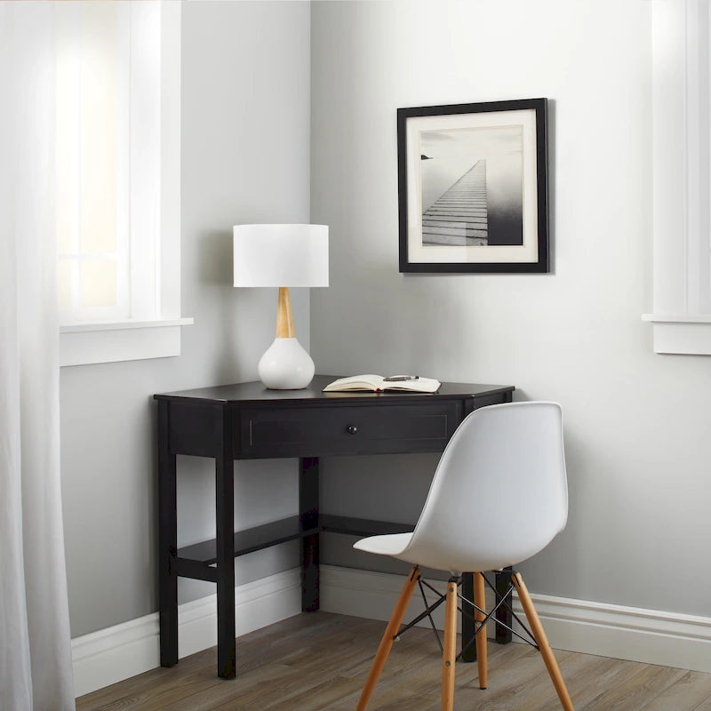 Bureau d'angle informatique Lincoln en bois massif/MDF