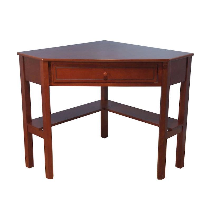 Bureau d'angle informatique Lincoln en bois massif/MDF