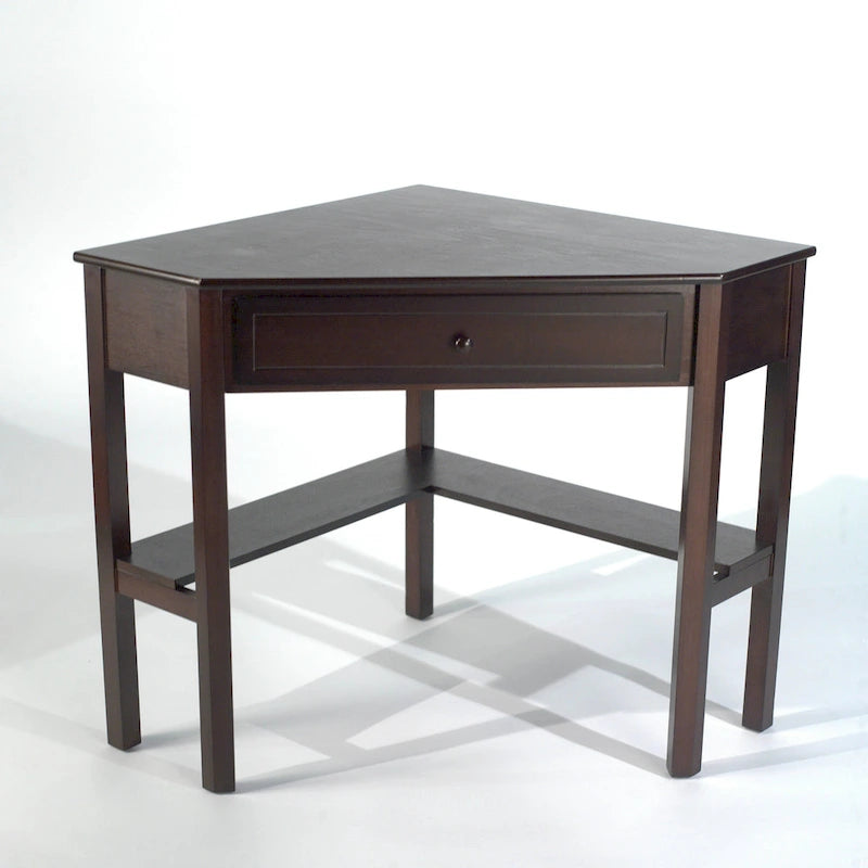 Bureau d'angle informatique Lincoln en bois massif/MDF