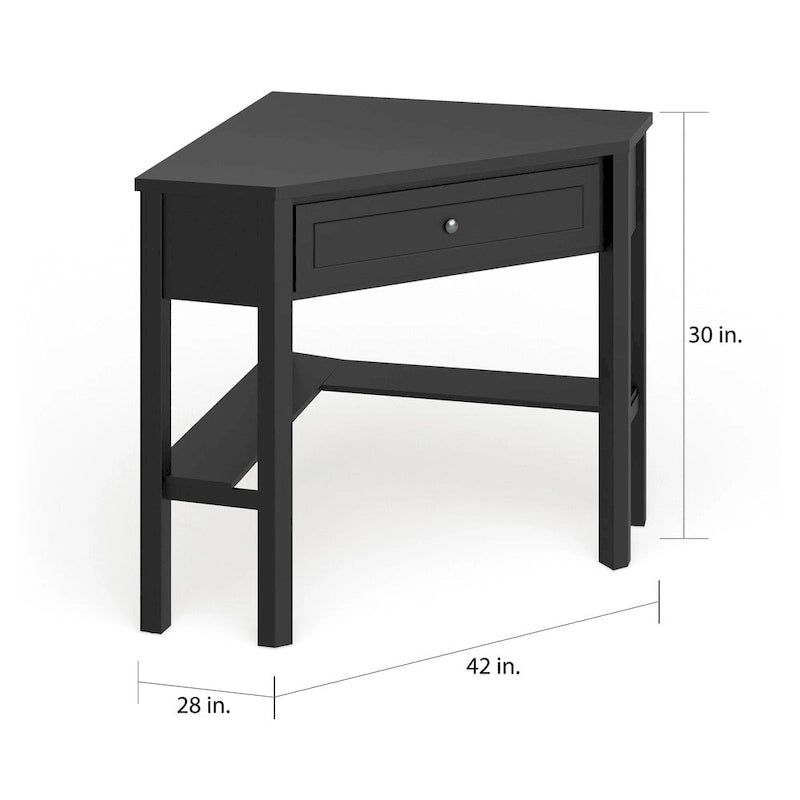 Bureau d'angle informatique Lincoln en bois massif/MDF