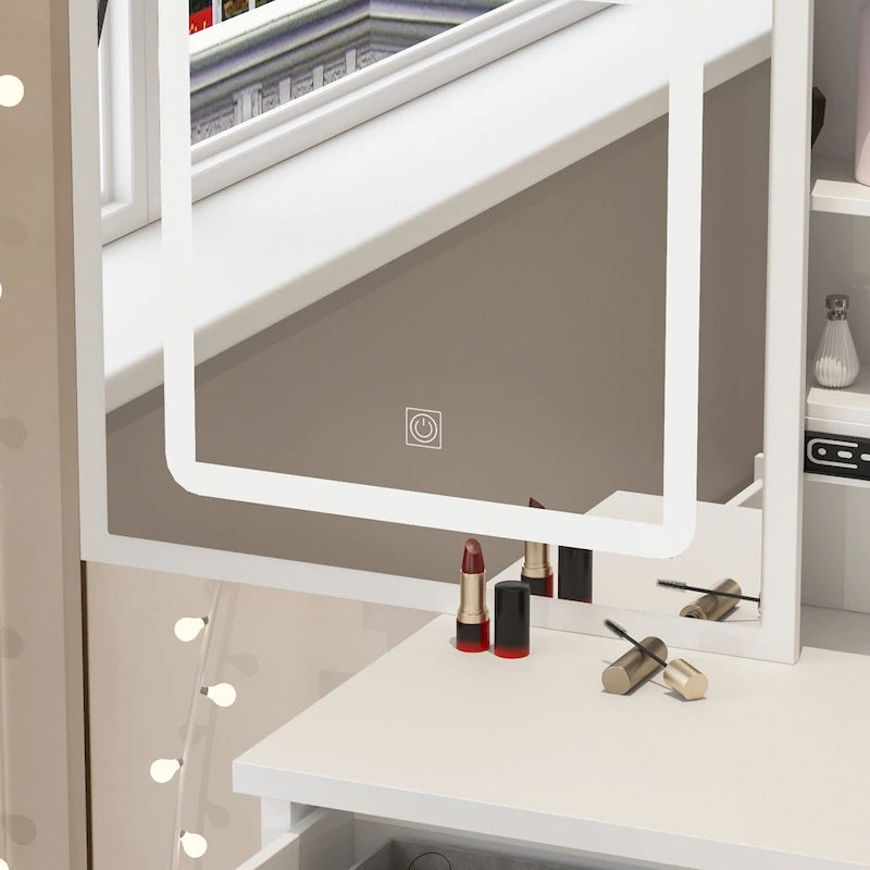 39,4 Meubles Coiffeuse avec Tabouret et Miroir