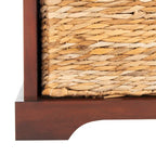 Banc coffre de rangement tissé marron - 33.5 x 16.1 x 19.9 - 34Lx16Px20H