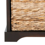 Banc coffre de rangement tissé marron - 33.5 x 16.1 x 19.9 - 34Lx16Px20H