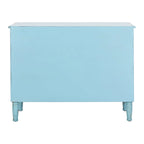 Commode de rangement Leanna bleue vieillie à 3 tiroirs