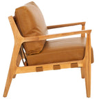 Fauteuil d'appoint en bois massif avec coussin (entièrement assemblé) – 28 po L x 33 po P x 34 po H – 28 po L x 33 po P x 34 po H